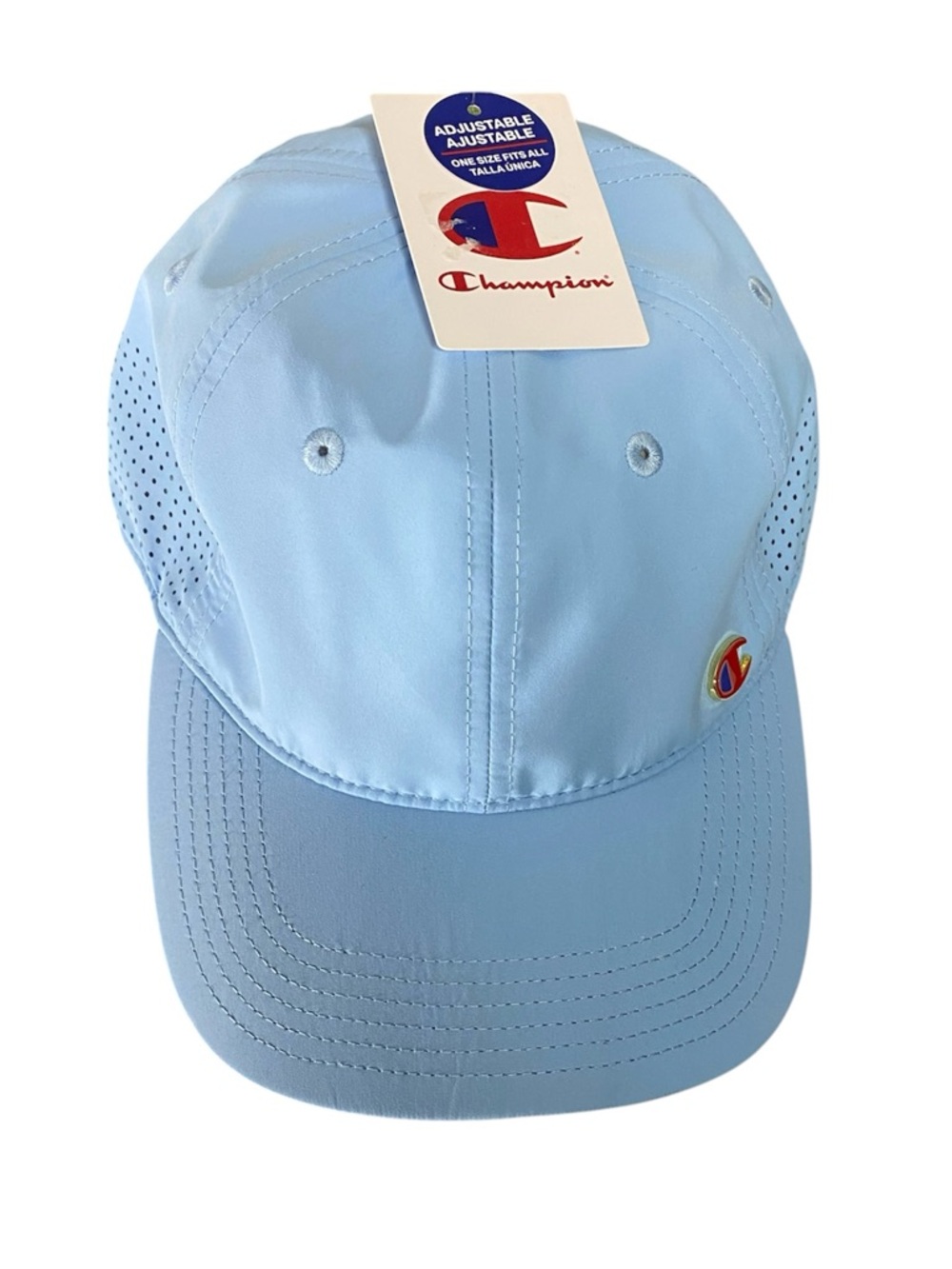Champion Light Blue Adjustable Dad Sporty Golf Hat Mesh Vent Strapback Cap New
